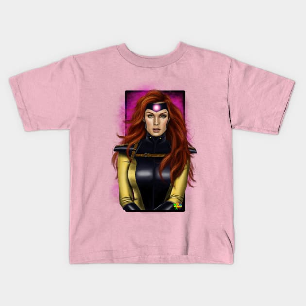 jean grey Kids T-Shirt by NRO Arte Digital